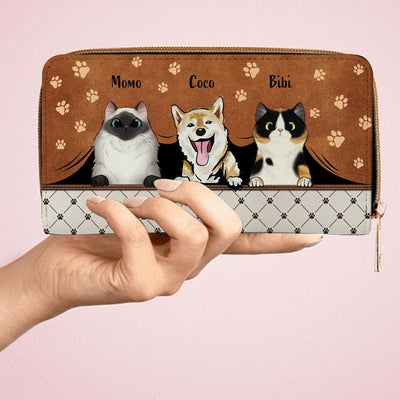 Personalized Cat Wallet 20x11cm,Personalized Dog Wallet 20x11cm - Customizable Cat, Dog Breed & Name Design With Handprint Design
