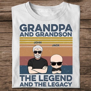 Personalized Family Shirt -  Grandpa & Grandson , The Legend And The Legacy