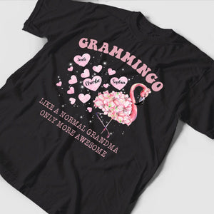 Personalized Flamingo Shirt - Grammingo Like A Normal Grandma Only More Awesome