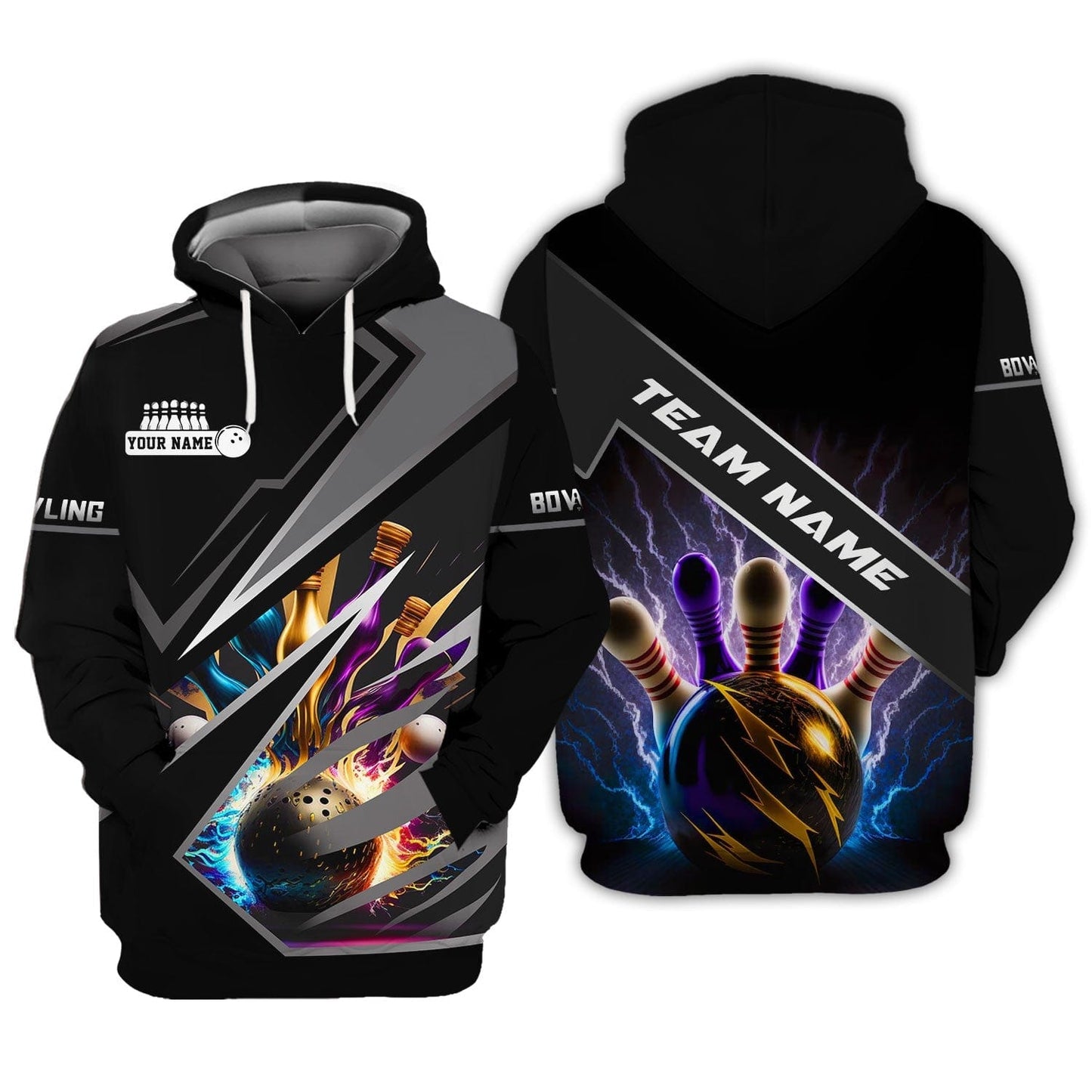 Personalized Bowling Team Shirt - Power Up Your Strikes, All Over Printed