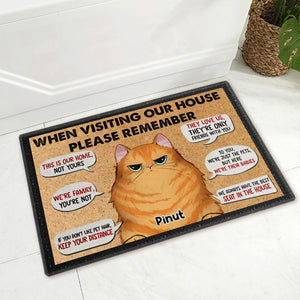 Personalized Cat Doormat - When Visiting Our House Please Remember