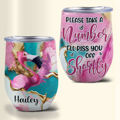 Vaso de vino con flamenco personalizado: elija un número y lo elegiré en breve