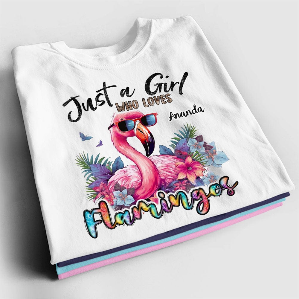 Camiseta personalizada con flamencos: solo una chica que ama los flamencos