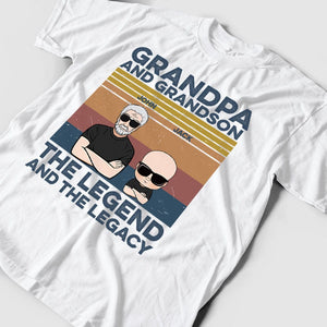 Personalized Family Shirt -  Grandpa & Grandson , The Legend And The Legacy