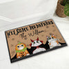 Personalized Cat Halloween Doormat - Welcome Madafakas: Paws, Claws & Spooky Applause