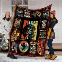 Personalized Welder Blanket, No Flux Given, Fleece & Sherpa