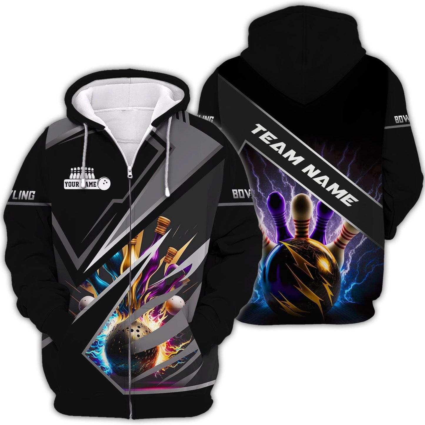 Personalized Bowling Team Shirt - Power Up Your Strikes, All Over Printed