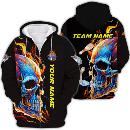 Personalized Bowling Team Shirt - Fire Up Your Game, All Over Printed