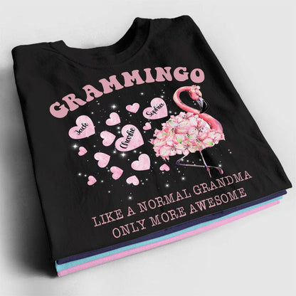 Camiseta personalizada con flamencos - Grammingo Como una abuela normal, pero más increíble
