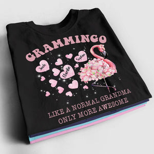 Personalized Flamingo Shirt - Grammingo Like A Normal Grandma Only More Awesome