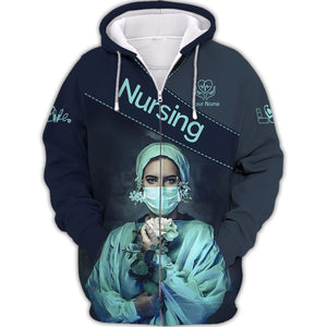 Personalized Nurse Shirt - Chic Floral Design with Professional Pride