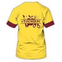 Personalized Teacher All Over Print Shirt - A Golden-Red Tribute To Teachers