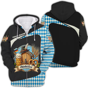 3D Full Print Oktoberfest T-Shirts Personalized Name Gift For Beer Lovers, All Over Printed