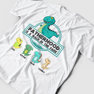 Personalized Family Shirt -  Fatherhood Is A Walk In The Park