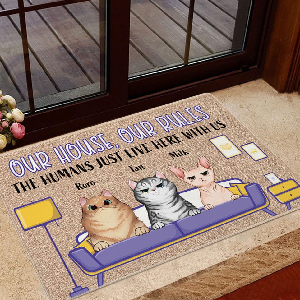 Felpudo de gato personalizado - Nuestra casa, nuestras reglas