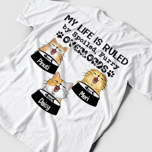 Personalized Cat Lover Shirt - My Life Is Ruled By Spoiled Furry Overlords