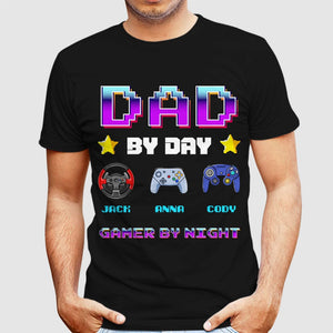 Personalized Family Shirt - Dad By Day, Game By Night