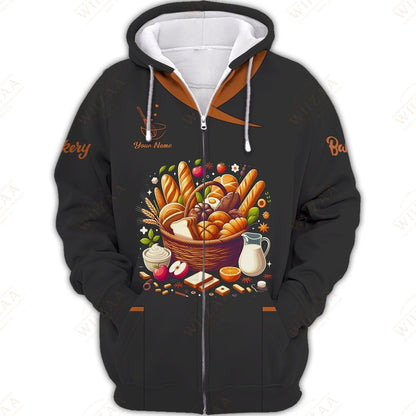 Personalized Baker Shirt - Colorful Artisan Loaf and Ingredient Array