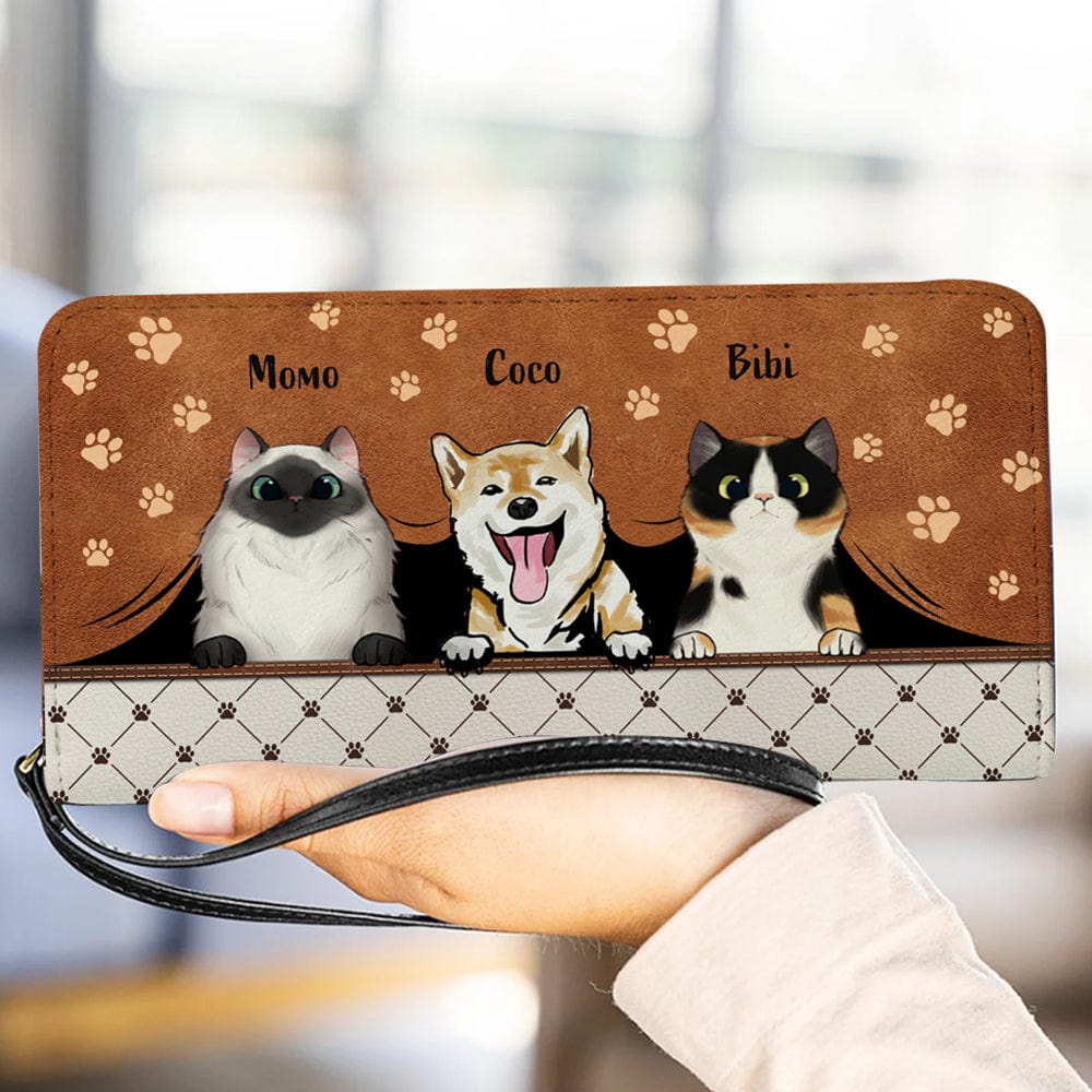 Personalized Cat Wallet 20x11cm,Personalized Dog Wallet 20x11cm - Customizable Cat, Dog Breed & Name Design With Handprint Design