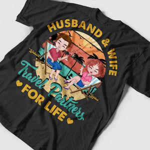 Personalized Couple T-shirt - Travel Partners For Life