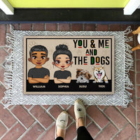 Personalized Family Doormat - You & Me And The Dogs