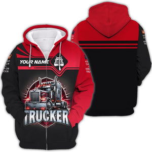 Keep Calm And Keep On Trucking Personalized Name 3D Shirt Gift For Trucker Lovers, All Over Printed