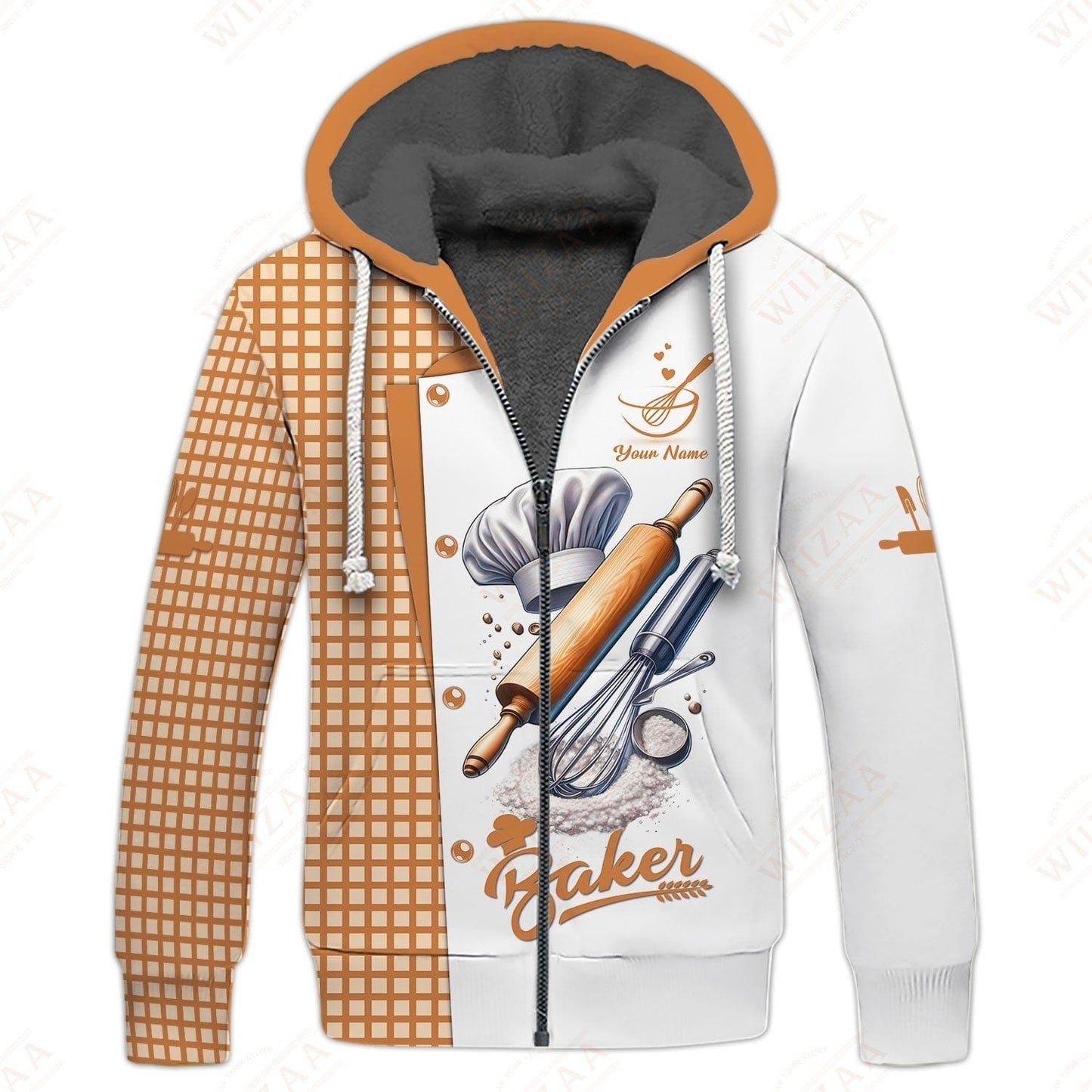 Personalized Baker Shirt - Refined Whisk & Rolling Pin Design on Classic White