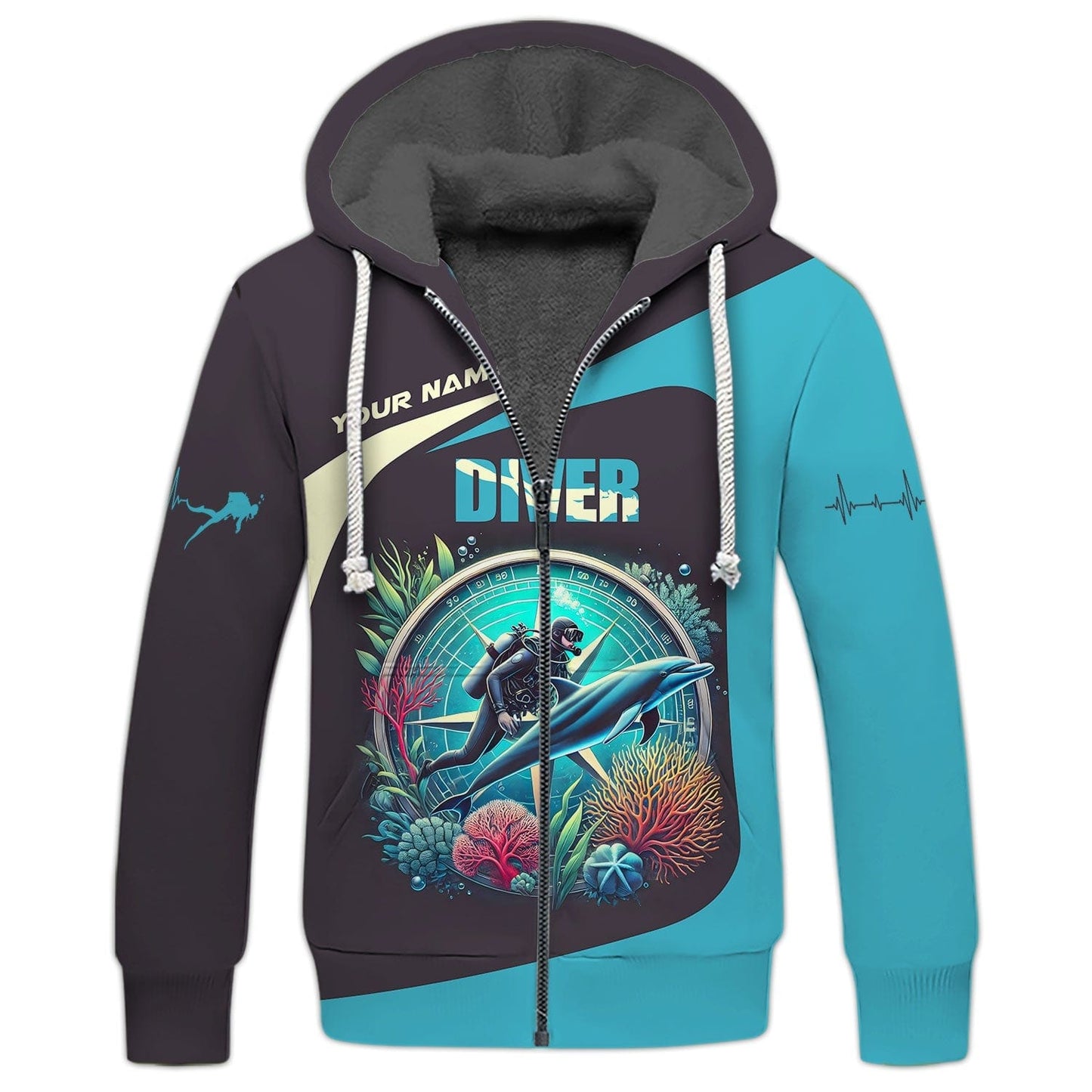 3D Full Print Scuba Diving T-Shirts Personalized Name Gift For Diver Lovers