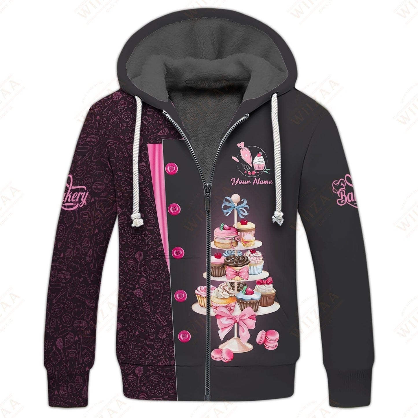 Personalized Baker Shirt - Cupcake and Confectionery Stack Illustration