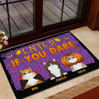 Personalized Cat Halloween Doormat - Enter If You Dare