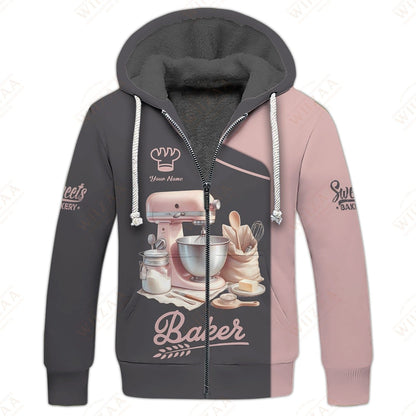 Personalized Baker Shirt - Traditional Mixer & Tools with Delicate Pastry Sleeve Accents