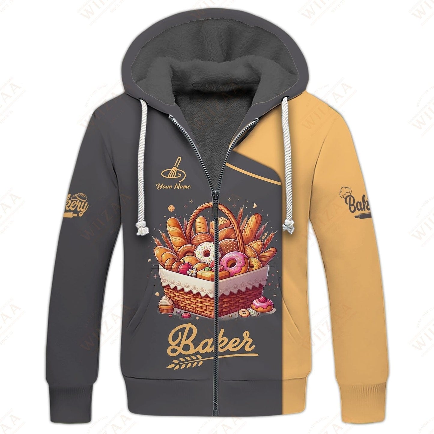 Personalized Baker Shirt - Artisan Pastry Collection with Golden Highlights