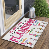 Personalized Flamingo Doormat - In This Classroom We Are As Unique And Colorful As Flamingos