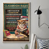 Personalized Teacher Canvas,Poster -  Where The Owl Cat With A Book Sparks Our Quest For Wisdom