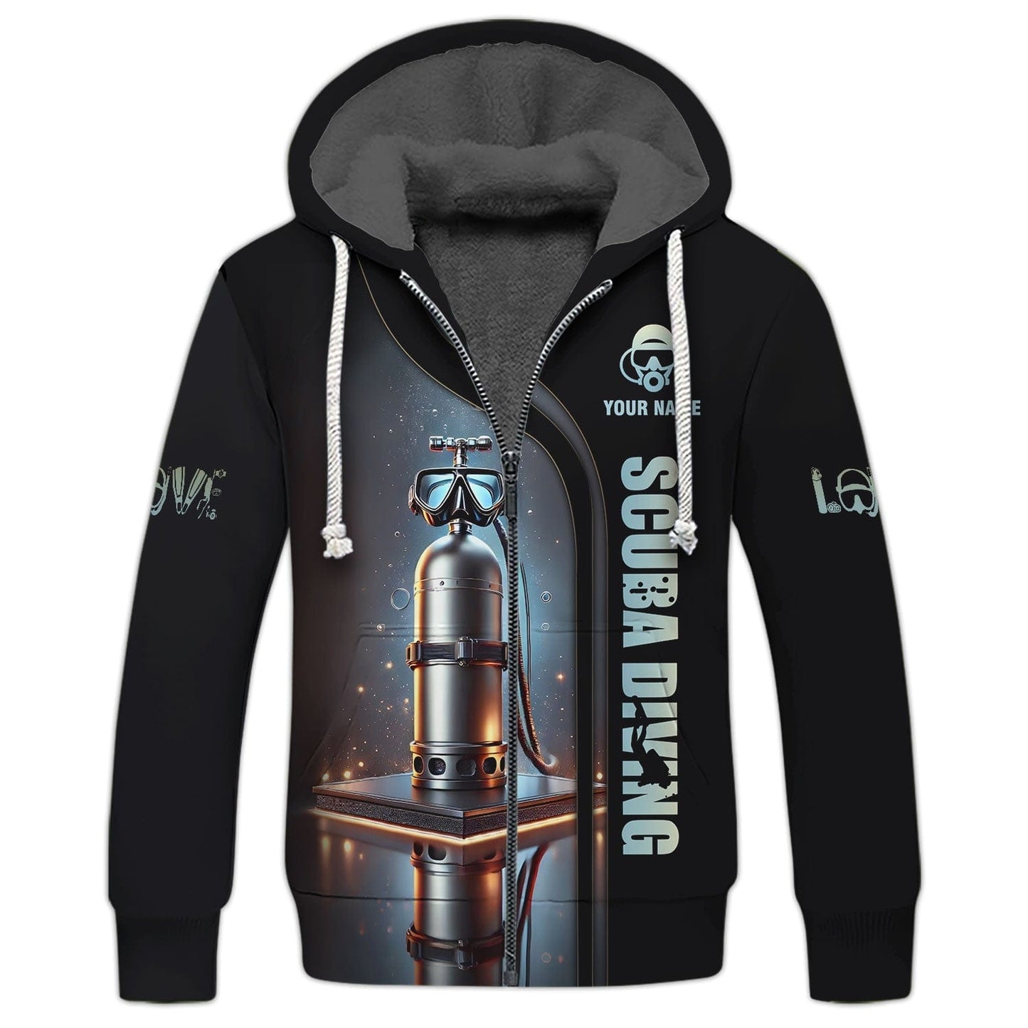 3D Full Print Scuba Mark With Dive Tank T-Shirts Personalized Name, All Over Printed