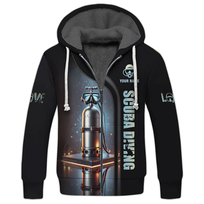 3D Full Print Scuba Mark With Dive Tank T-Shirts Personalized Name, All Over Printed