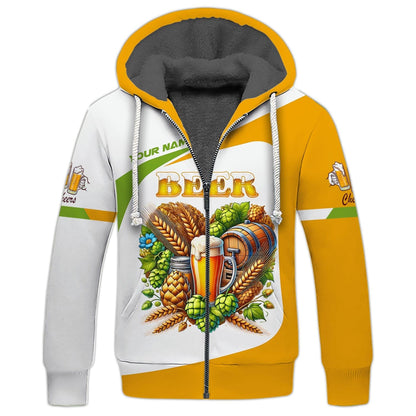 Beer Heart Custom Name 3D Shirt Personalized Gift For Beer Lovers, All Over Printed