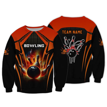 Personalized Bowling Team Shirt - Ignite Your Game, All Over Printed