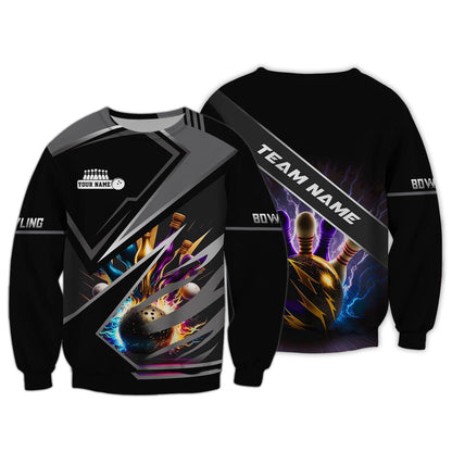 Personalized Bowling Team Shirt - Power Up Your Strikes, All Over Printed