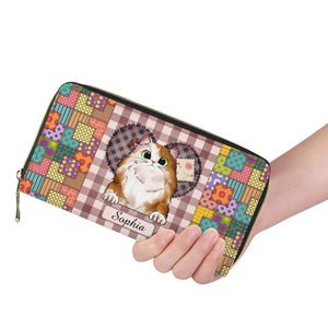 Personalized Cat Wallet 20x11cm - Customizable Cat Breed & Name Design With Colorful Background