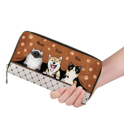 Personalized Cat Wallet 20x11cm,Personalized Dog Wallet 20x11cm - Customizable Cat, Dog Breed & Name Design With Handprint Design