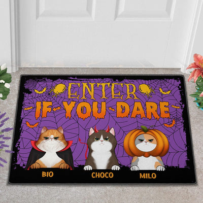 Personalized Cat Halloween Doormat - Enter If You Dare