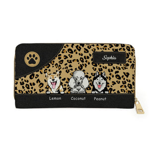 Cartera para perro personalizada de 20 x 11 cm: diseño personalizado con nombre y raza de perro, patrón de piel sintética