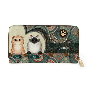 Personalized Cat Wallet 20x11cm - Customizable Cat Breed & Name Design, Featuring A Traditional Ethnic Background