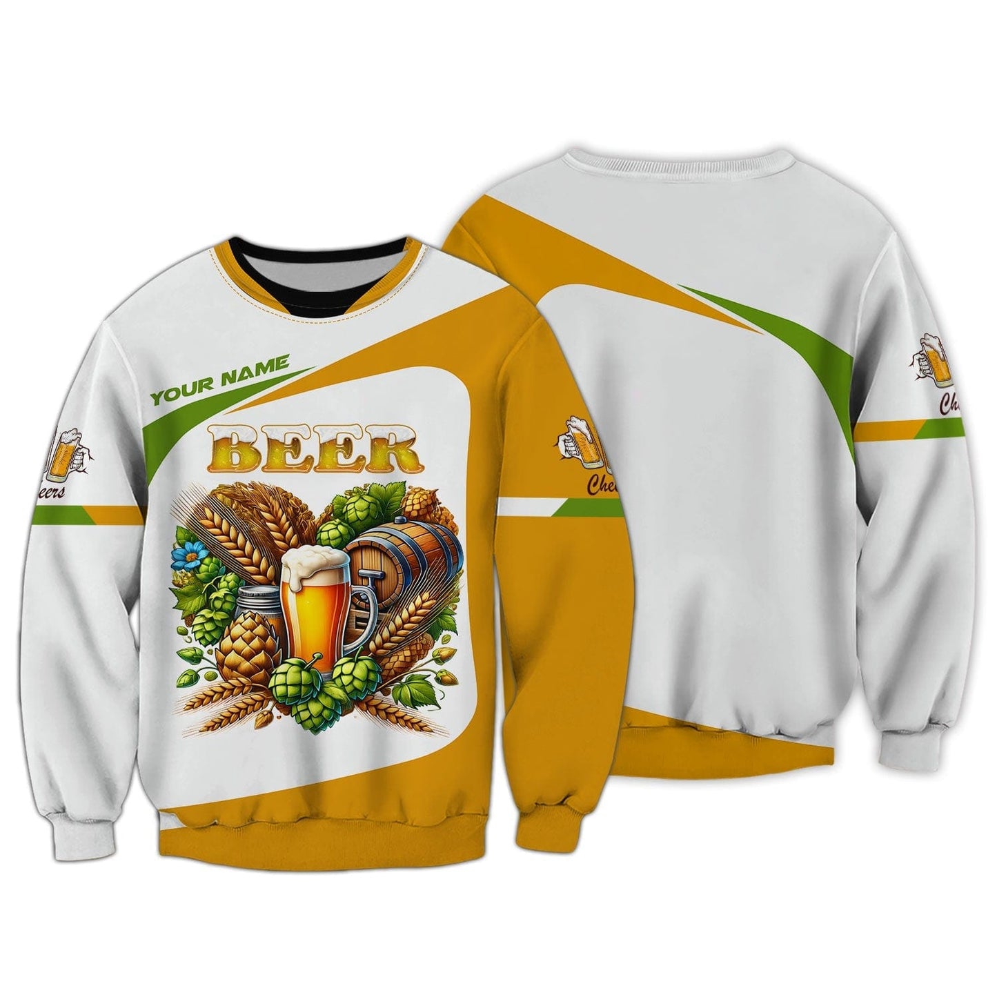 Beer Heart Custom Name 3D Shirt Personalized Gift For Beer Lovers, All Over Printed