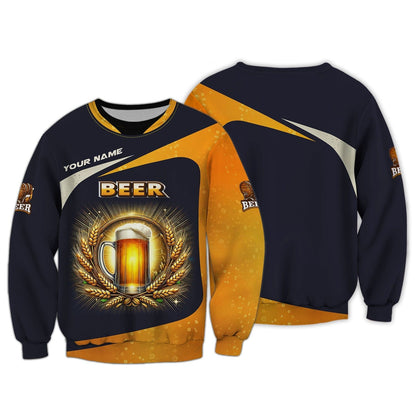 Beer Personalized Name 3D Shirt Custom Name Gift For Beer Lovers, All Over Printed