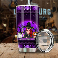 Personalized Cat Halloween Tumbler - Witches By Nature Bitches By Choice