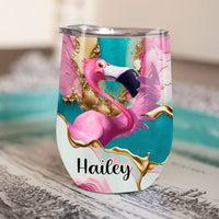Personalized Flamingo Wine Tumbler - Please Take A Number I'll Pick You Off Shortly