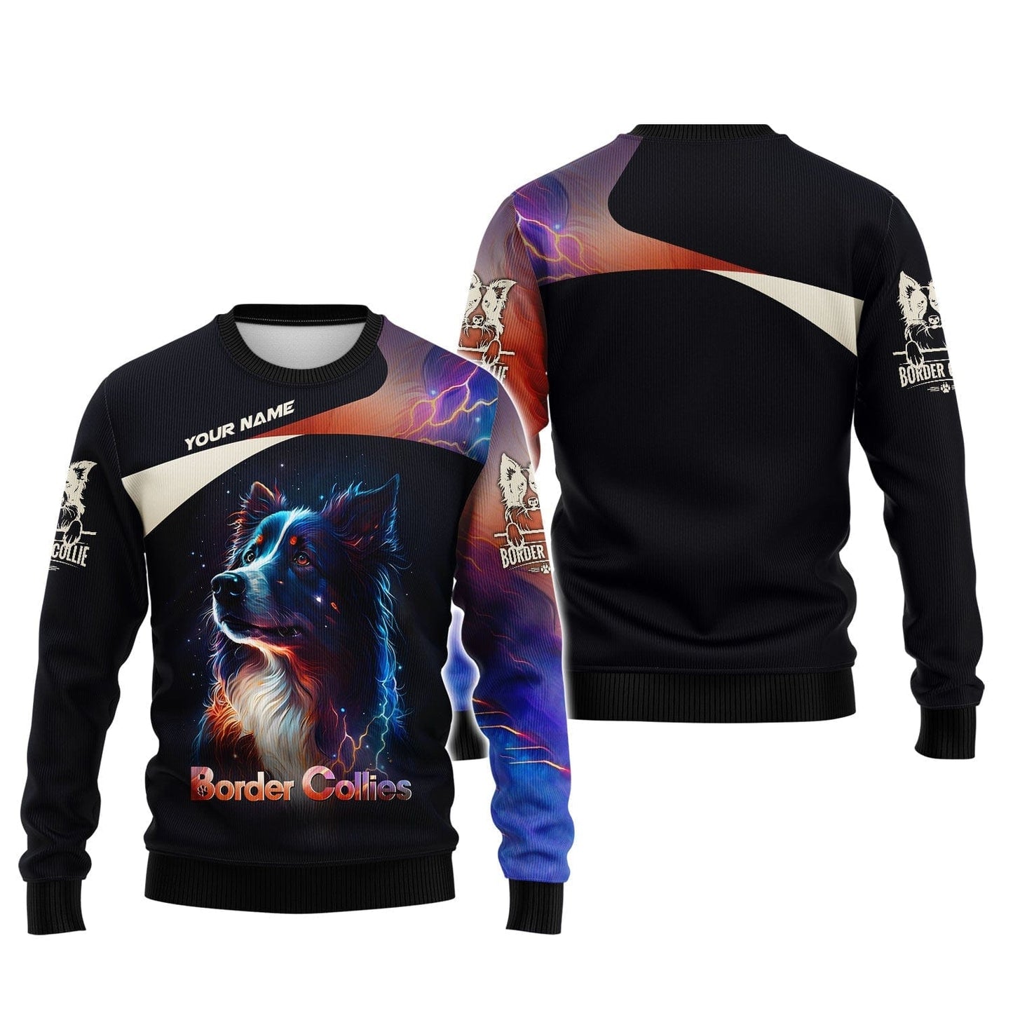 Border Collie With Galaxy Color Custom T-Shirts Border Collie 3D Shirt Gift For Dog Lover, All Over Printed