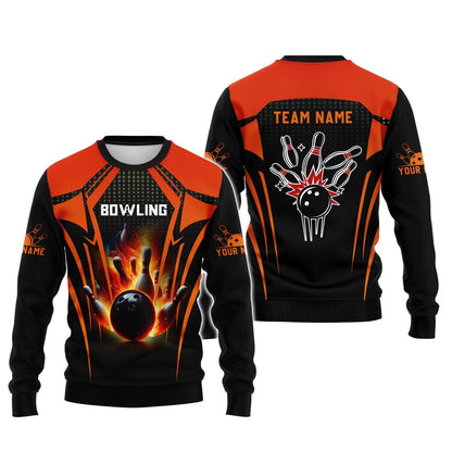 Personalized Bowling Team Shirt - Ignite Your Game, All Over Printed